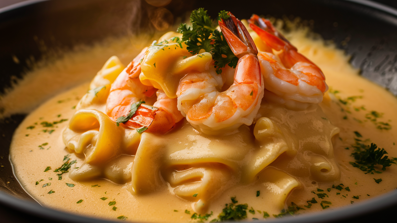 Receita de Talharim Cremoso com Camarão